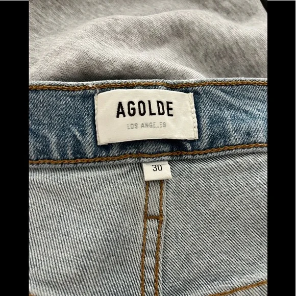 AGOLDE Riley High Rise Straight Crop Ankle Button Fly Size 30 - Picture 12 of 12